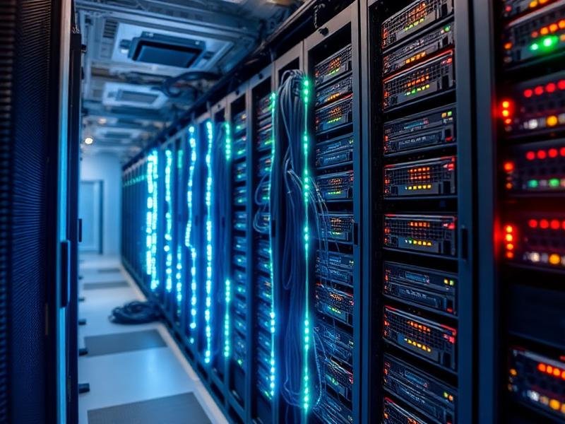 Server rack in professional data center